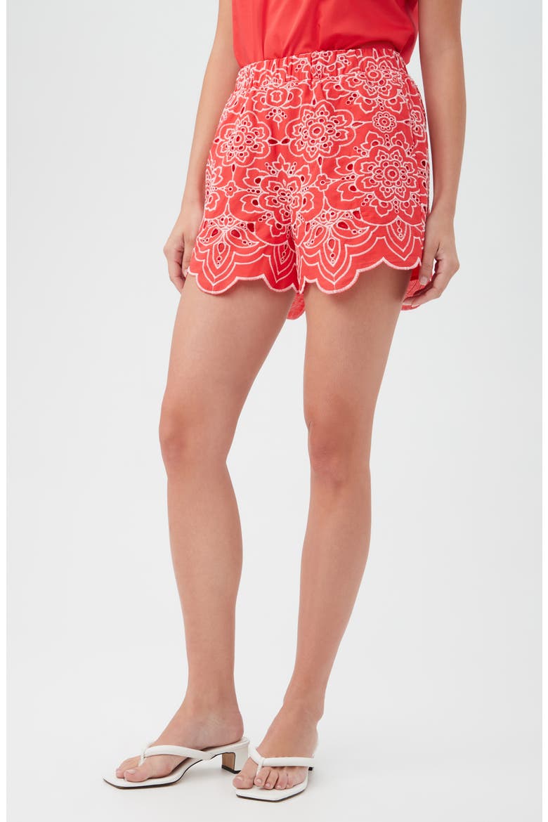 Elani High Waist Shorts, Alternate, color, CAPRI CORAL/ WHITEWASH