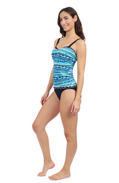 Profile By Gottex Bachata D Cup Tricolore Tankini In Blue Multi