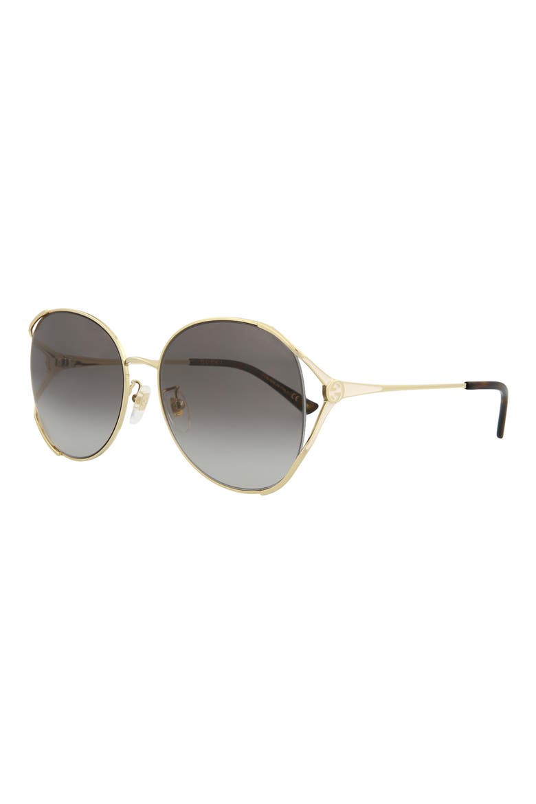 59mm Round Sunglasses, Alternate, color, GOLD GOLD GREY