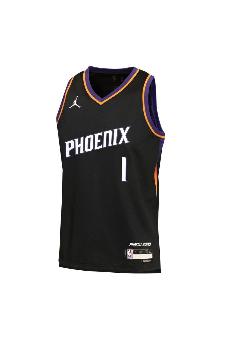 Youth Jordan Brand Devin Booker Black Phoenix Suns Swingman Jersey - Statement Edition, Alternate, color, Black