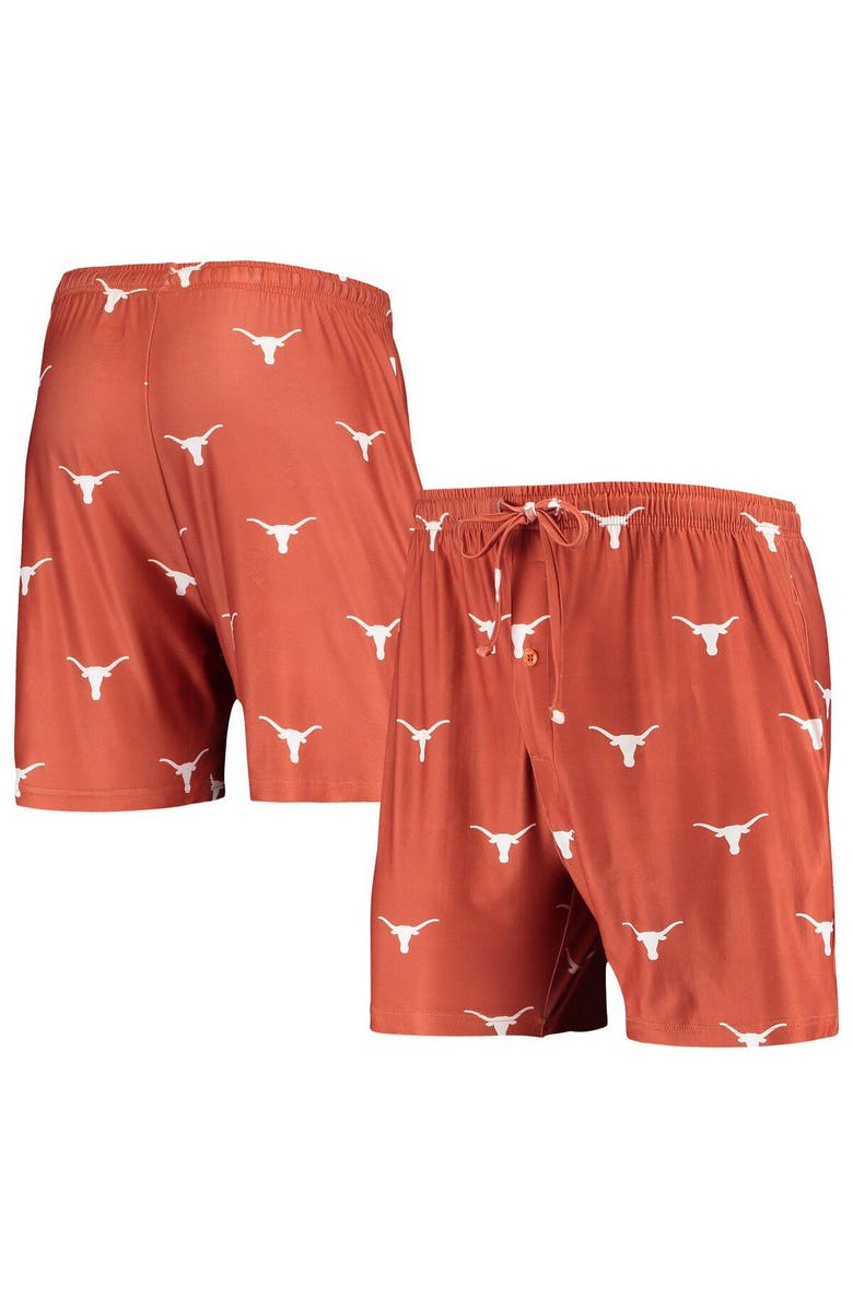 CONCEPTS SPORT Men's Concepts Sport Texas Orange Texas Longhorns Flagship Allover Print Jam Shorts, Main, color, 