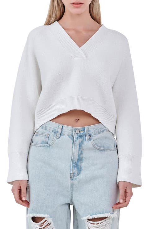 V-Neck Crop Sweater