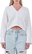 Grey Lab V-Neck Crop Sweater