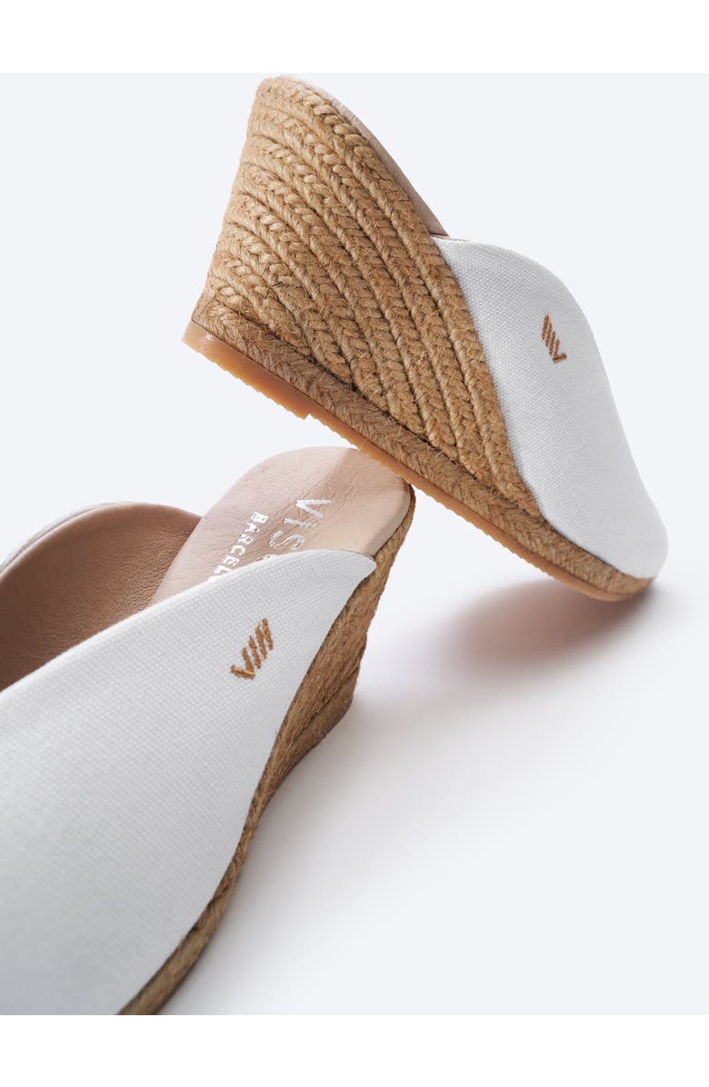 VISCATA Truja Canvas Espadrille Mule Wedges, Alternate, color, White
