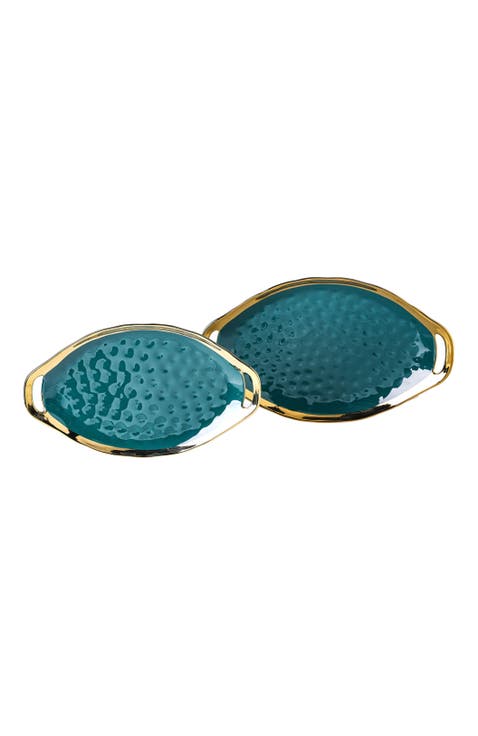 Florian Porcelain 2-Piece Serving Plate Set