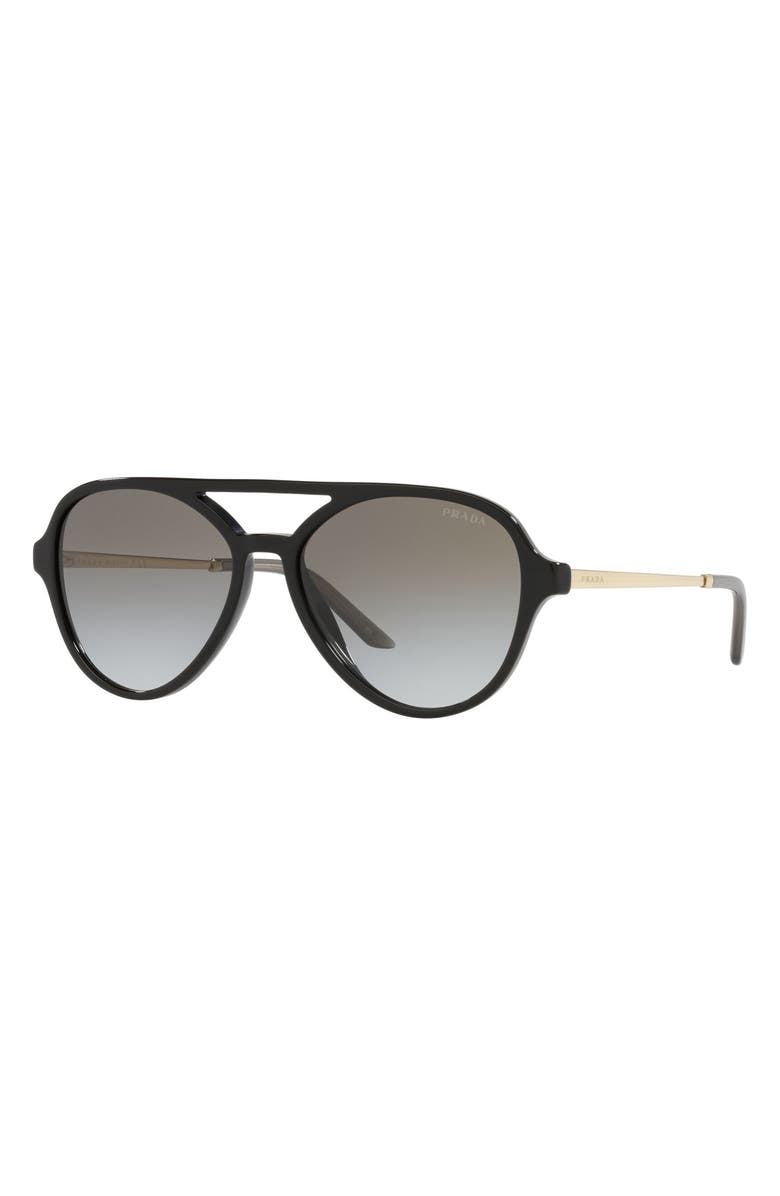 Prada 57mm Aviator Sunglasses, Alternate, color, 