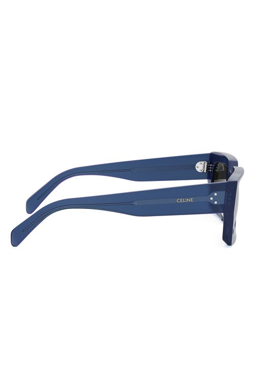 Celine Bold 3 Dots 54mm Rectangular Sunglasses In Blue