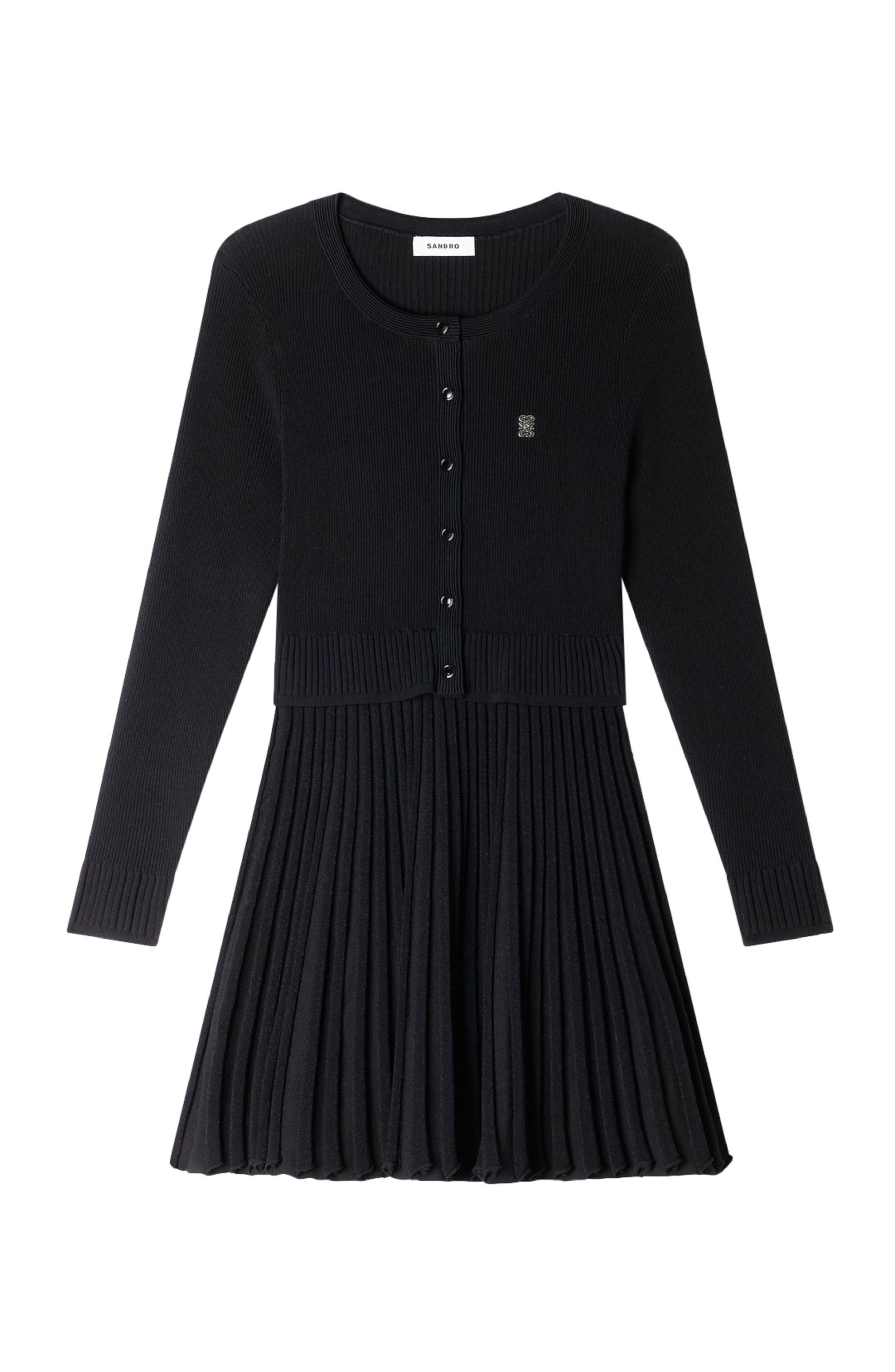 Pleated knit short dress - image 2