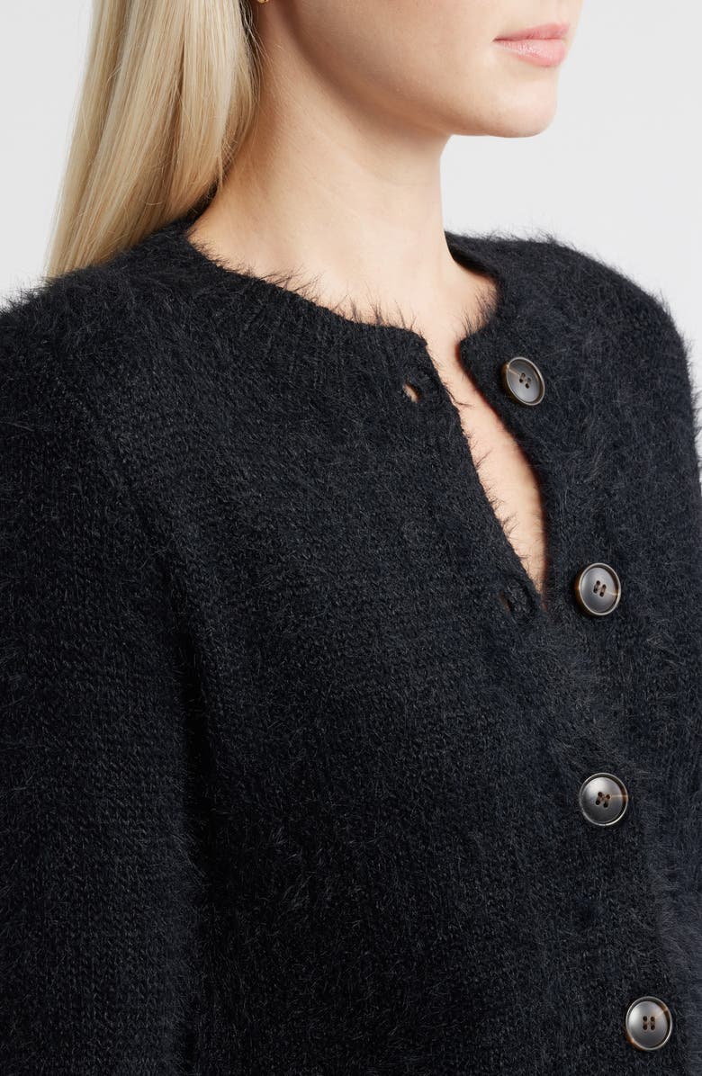 All in Favor Fuzzy Cardigan, Alternate, color, Black