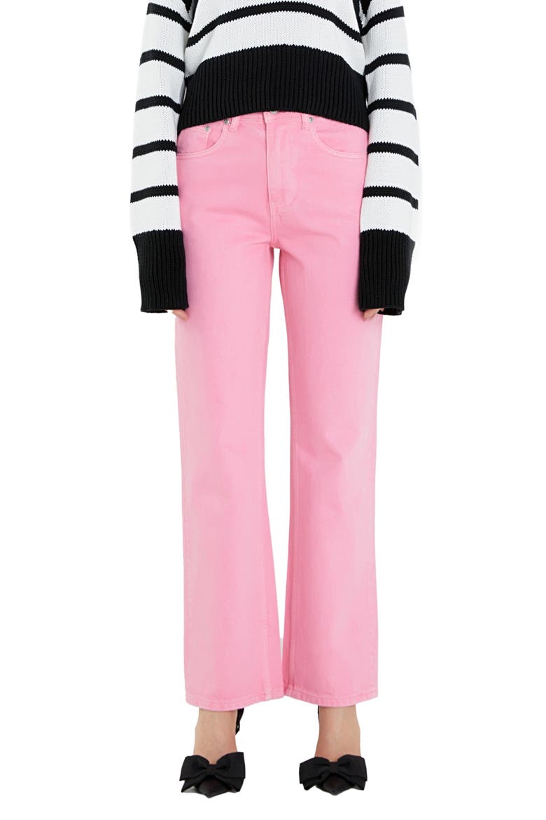 Wide Leg Jeans, Main, color, LIGHT PINK