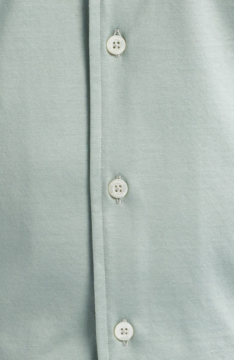 Canali Regular Fit Cotton Jersey Dress Shirt, Alternate, color, Green