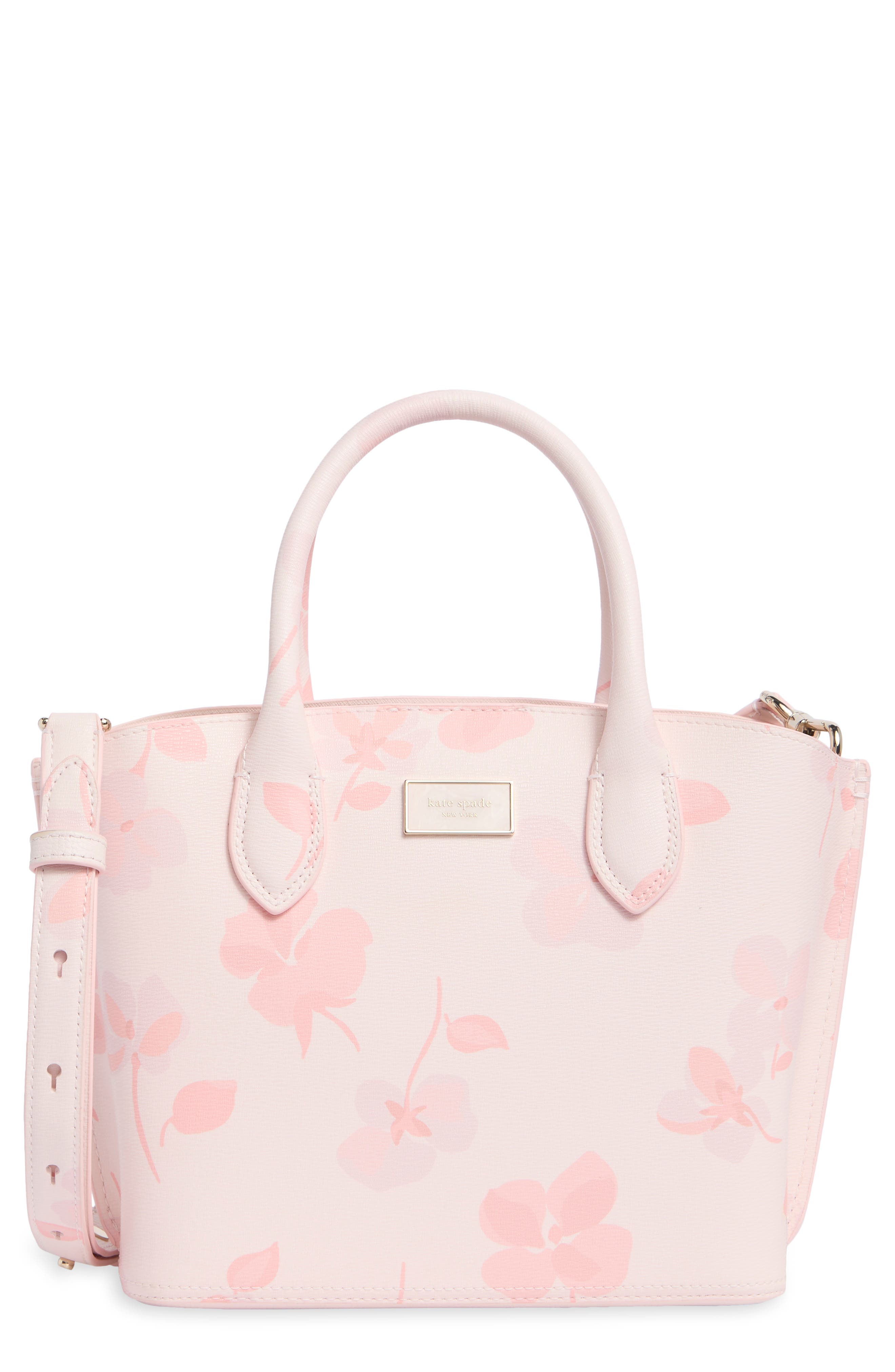 suite spring pansies print satchel