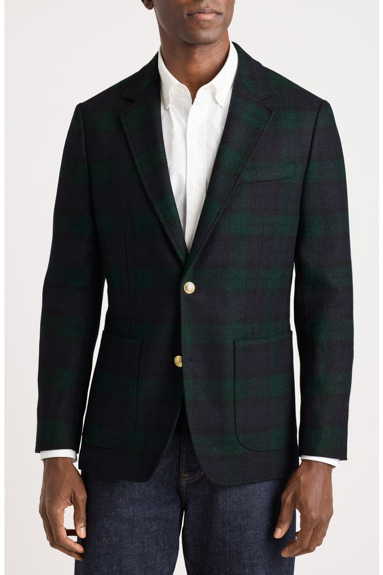 Alma Mater Wool Blazer, Main, color, BLACKWATCH PLAID