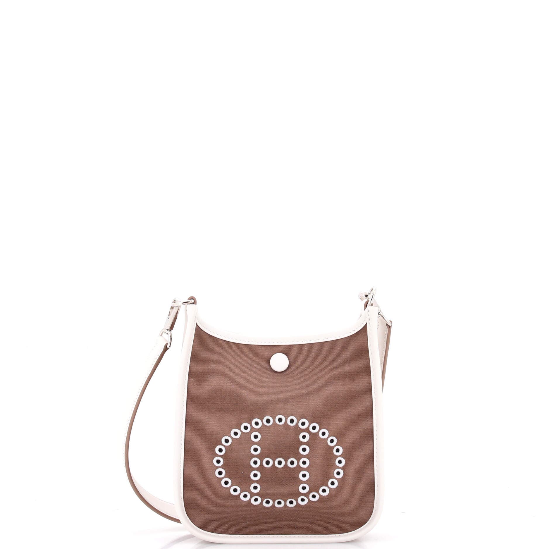 Pre-Owned Hermes Neo Evelyne Bag Toile and Leather TPM, Main, color, Etoupe