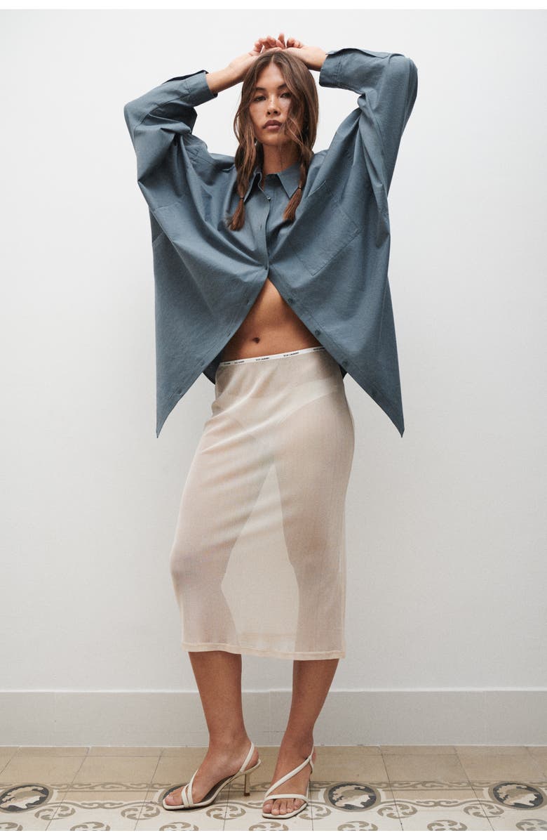 SILK LAUNDRY MESH SKIRT HAZELNUT, Alternate, color, Hazelnut