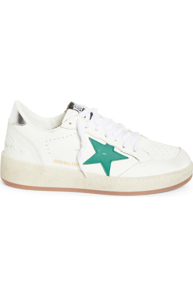 Golden Goose Ball Star 2 Low Top Sneaker, Alternate, color, White/ Green/ Silver