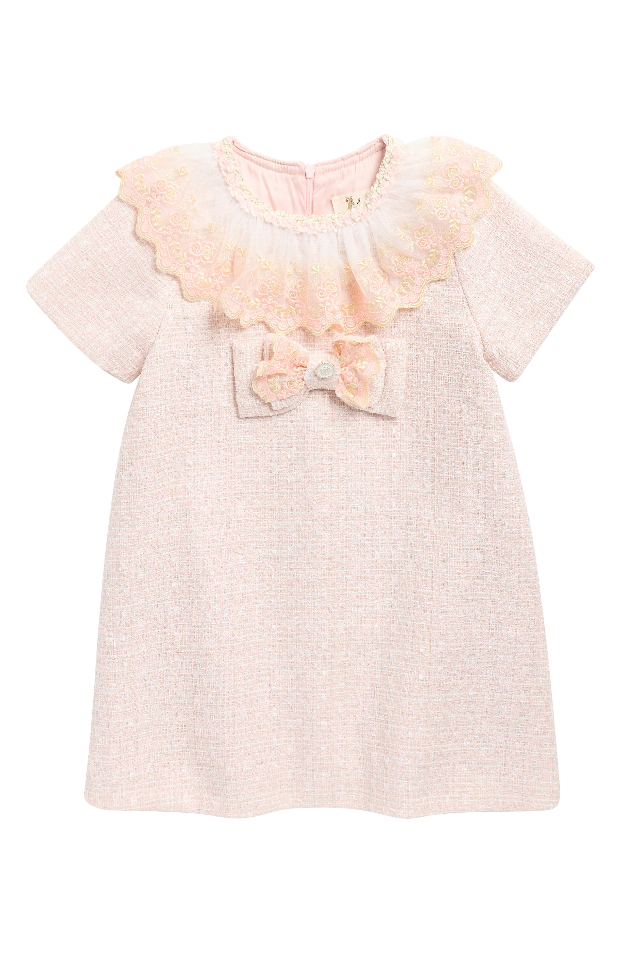 Doe A Dear Kids' Floral Lace Tweed Dress