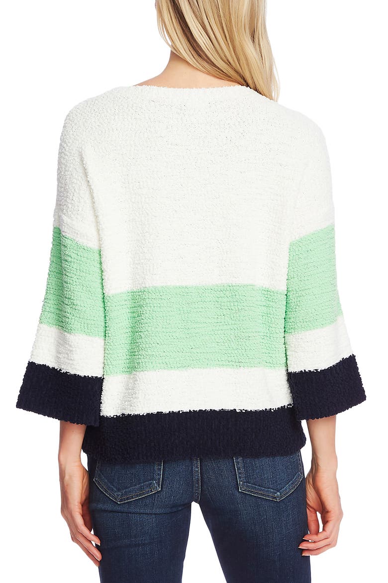 Colorblock Teddy Knit Sweater, Alternate, color, PISTACHIO
