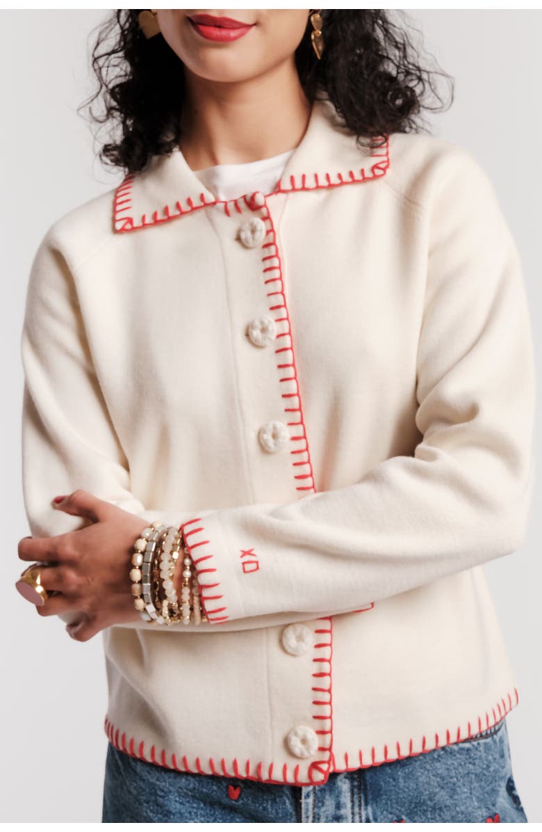 Frances Valentine Babs Cardigan, Alternate, color, Natural/Orange