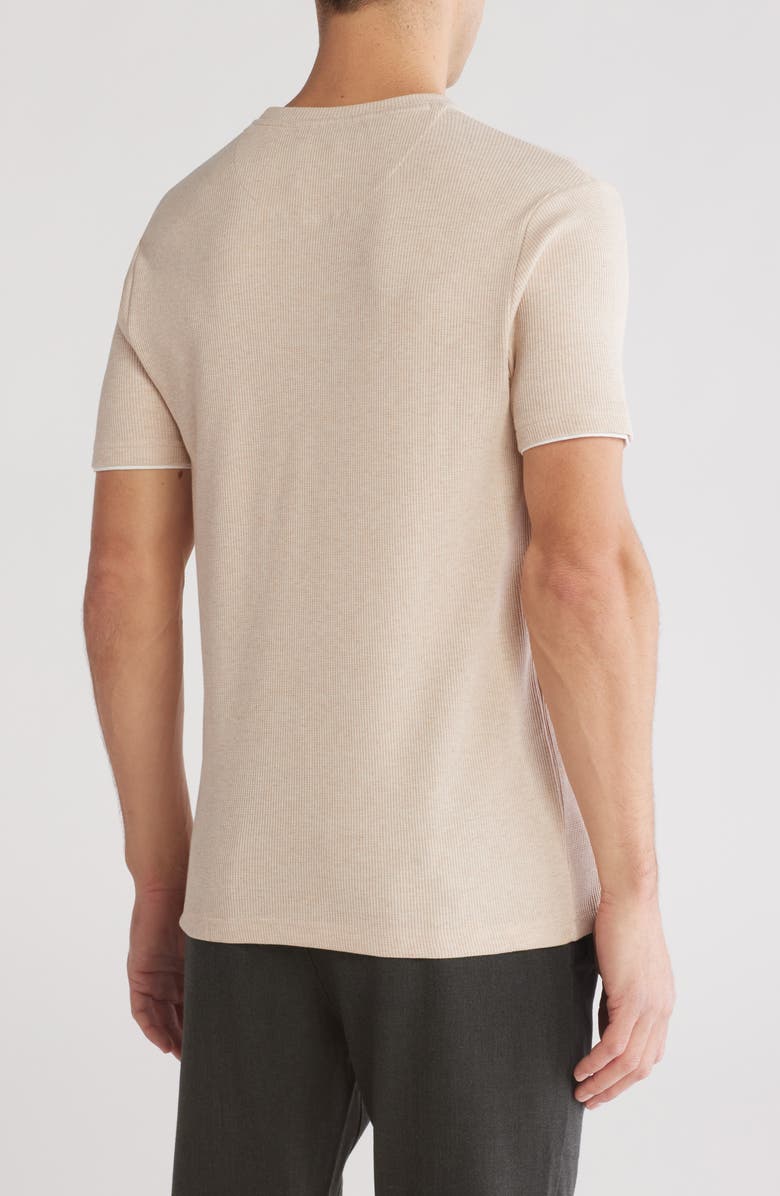 DENIM AND FLOWER Textured Knit T-Shirt, Alternate, color, Oat Heather