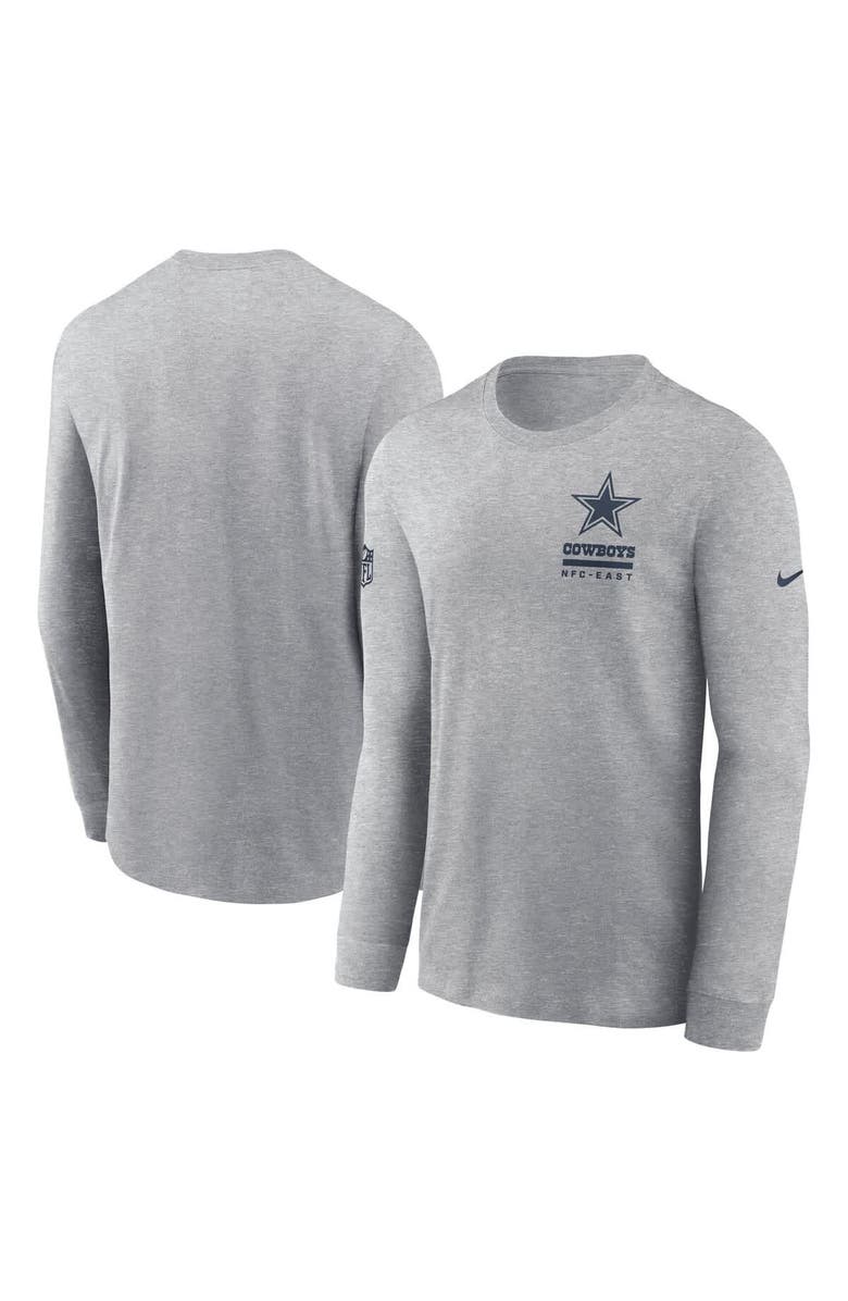 Nike Men's Nike Heather Gray Dallas Cowboys Sideline Performance Long Sleeve T-Shirt, Alternate, color, Heather Gray