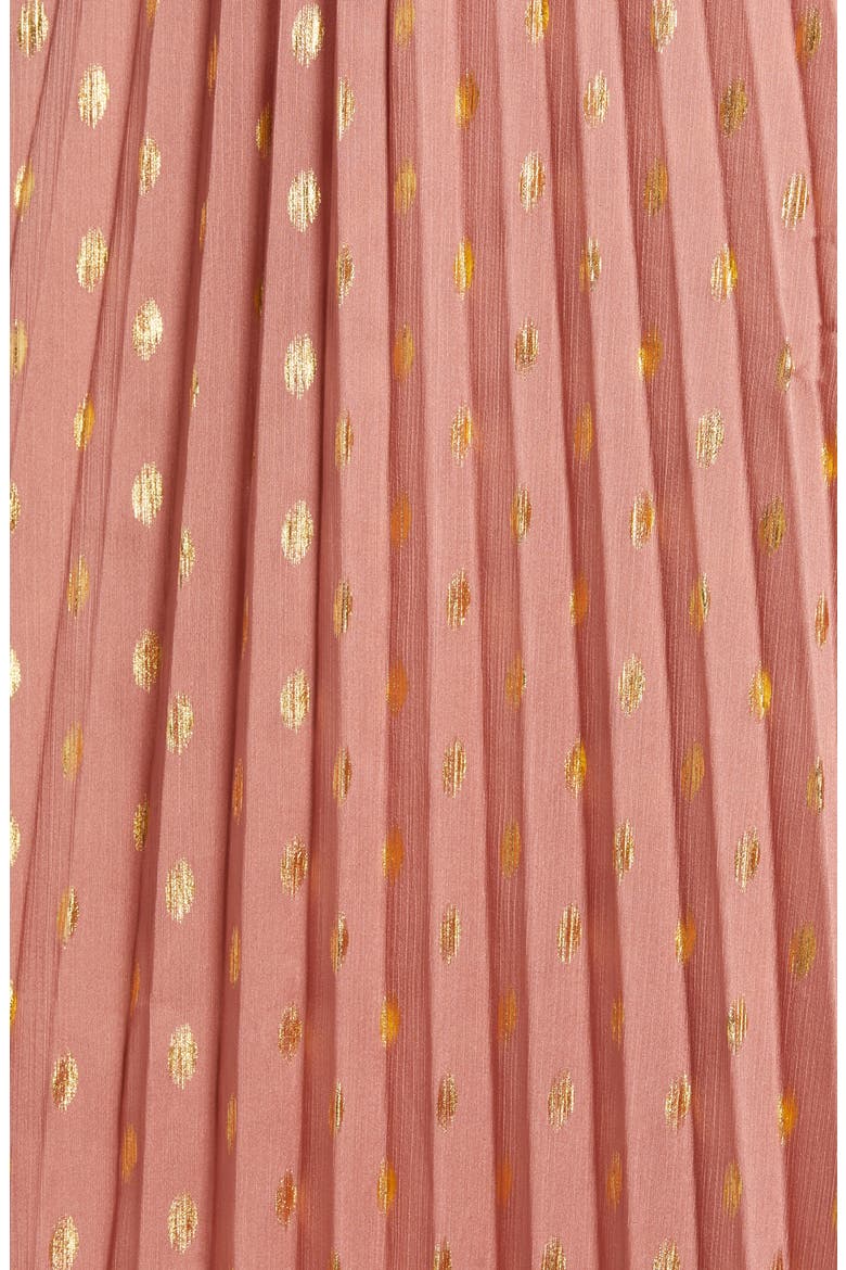 Polka Dot Pleated Skirt, Alternate, color, MAUVE