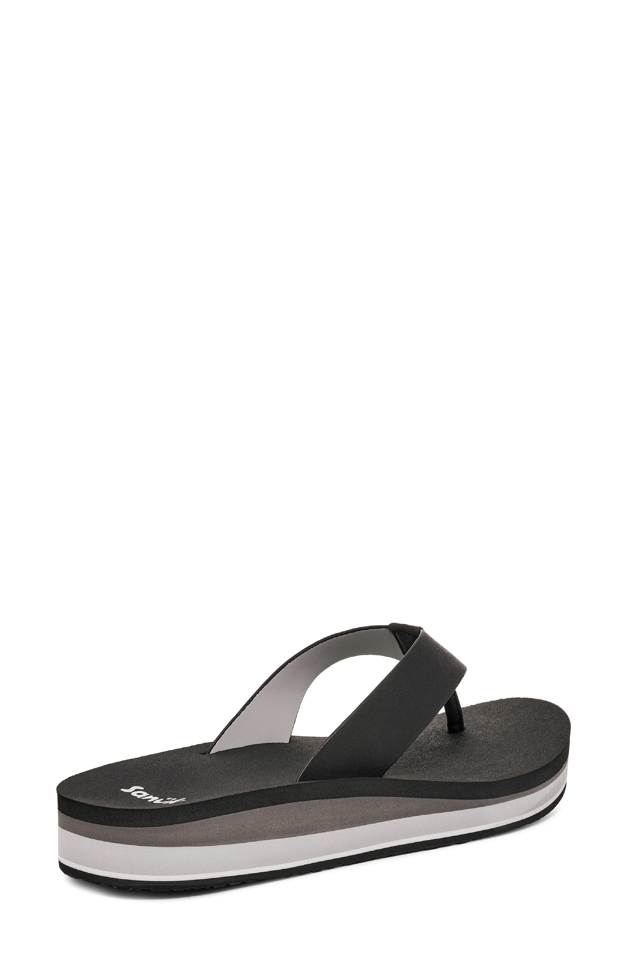 Sanuk Highland Flip Flop, Alternate, color, Black/Grey
