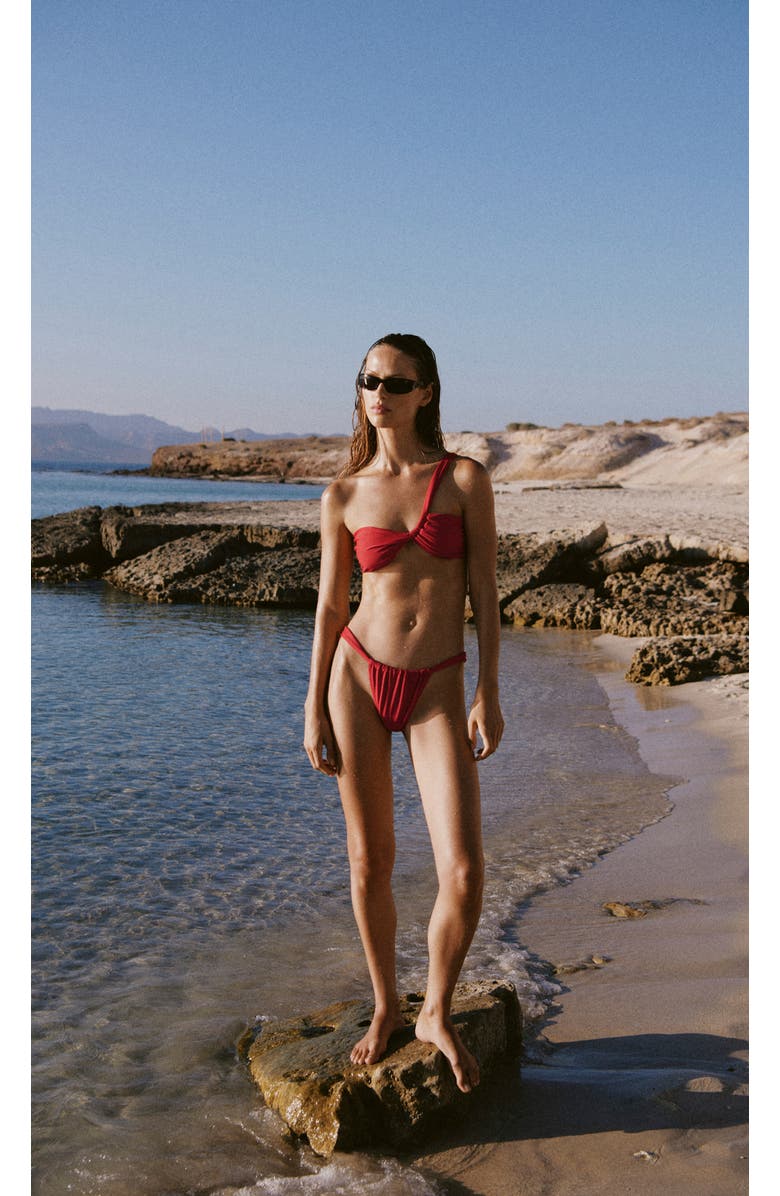 MANGO Classic Bikini Bottoms, Alternate, color, Red