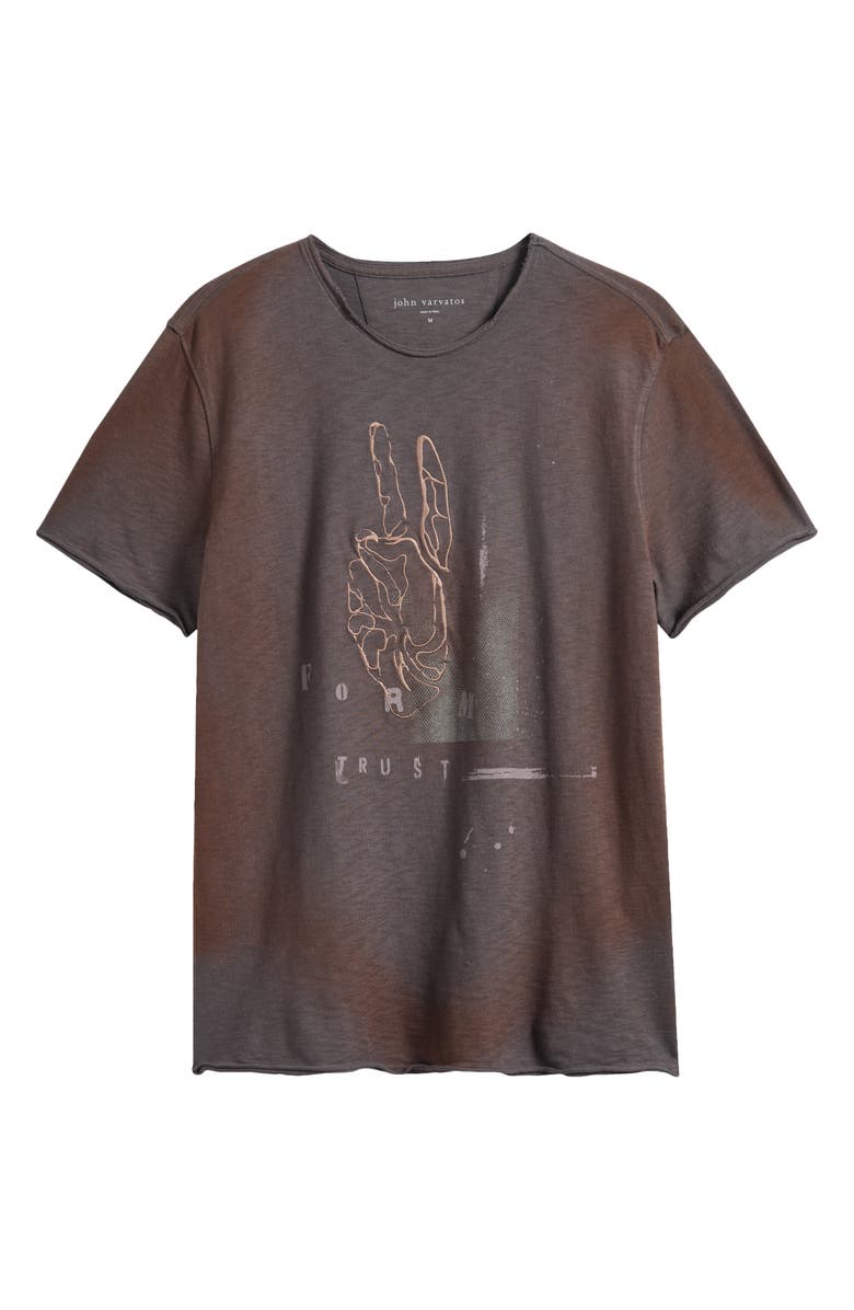 John Varvatos Raw Edge Graphic T-Shirt, Main, color, Deep Charcoal
