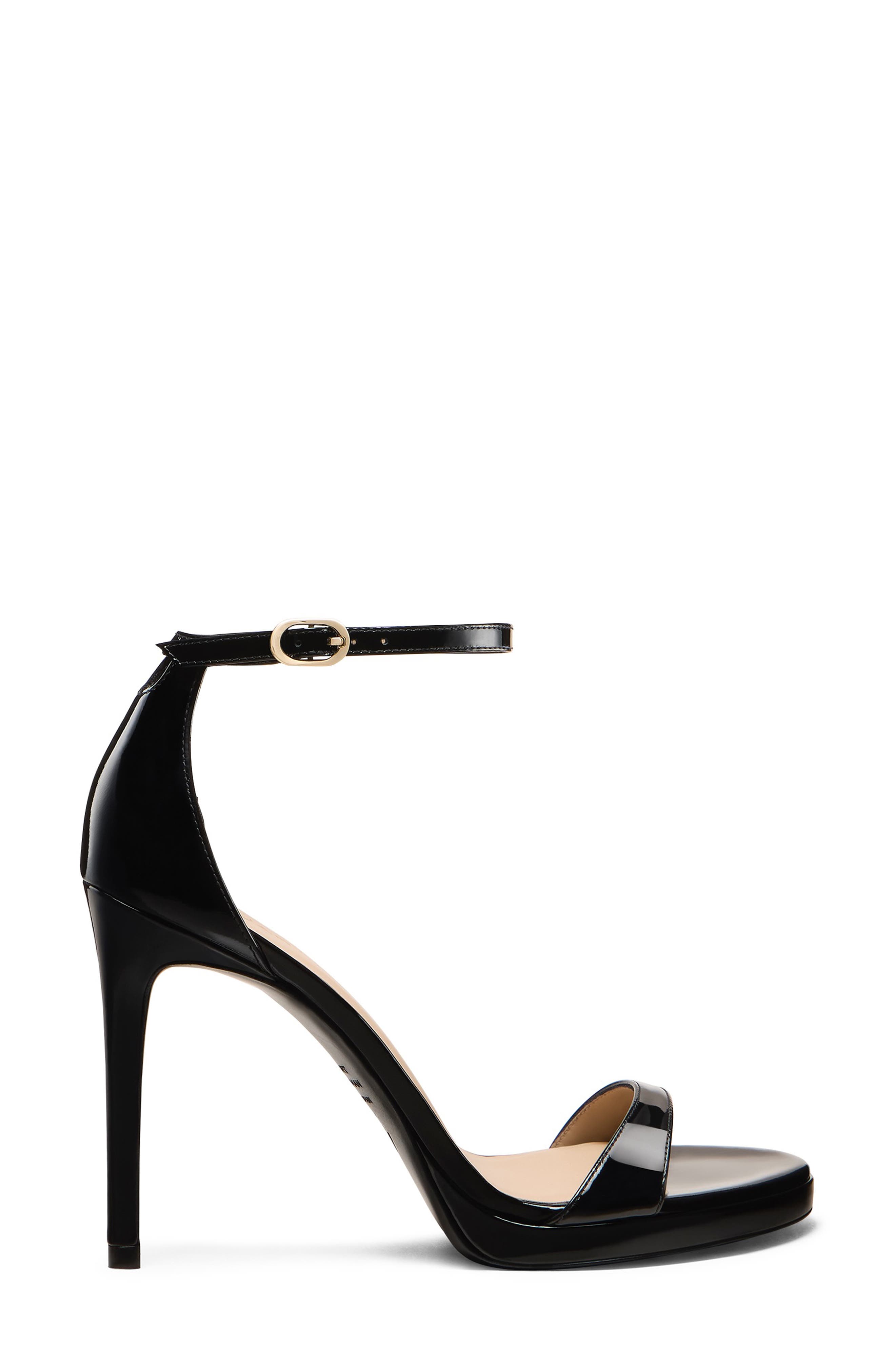 Stuart Weitzman Nudist Platform Sandal, Alternate, color, Black