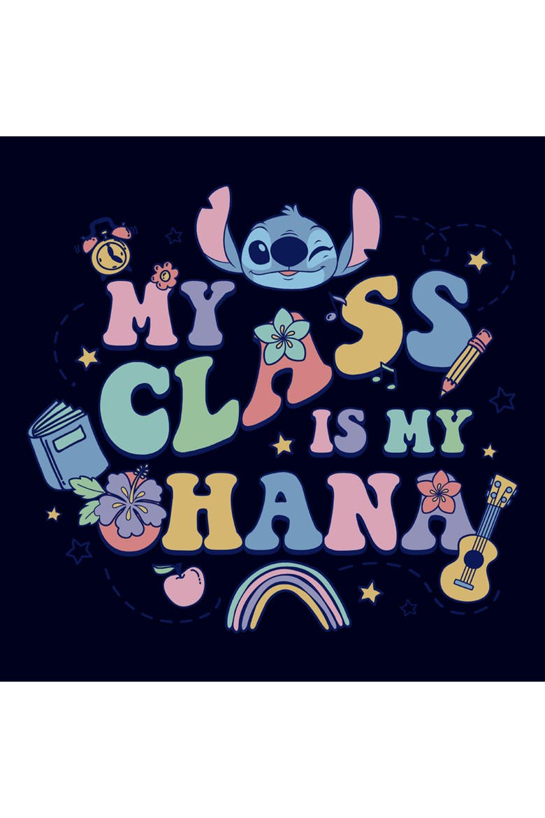 Women's Lilo & Stitch My Class Is My Ohana  Graphic T-Shirt, Alternate, color, Navy Blue
