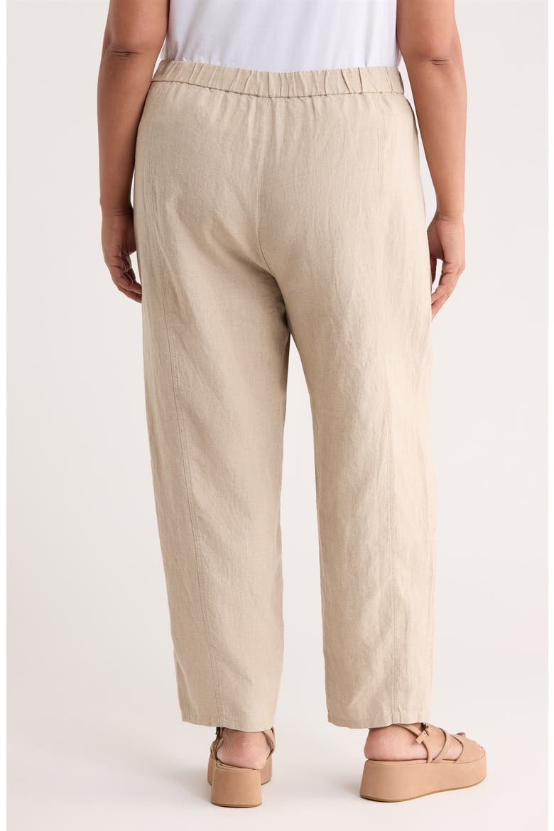 Pleated Organic Linen Ankle Lantern Pants, Alternate, color, UNDYED NATURAL