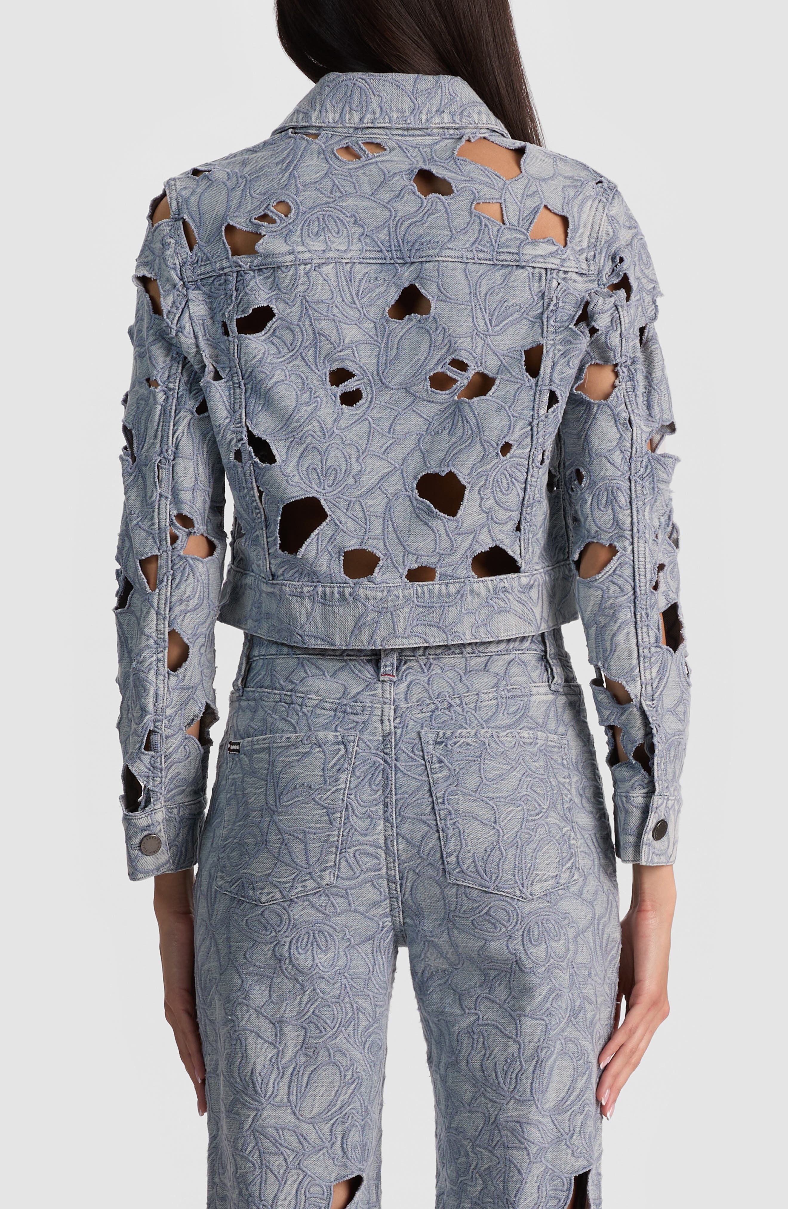 Chloe Eyelet Embroidered Denim Jacket - image 2