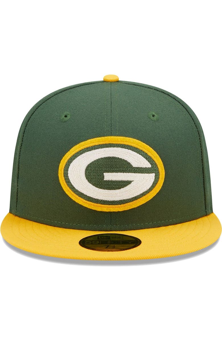 New Era Men's New Era Green/Gold Green Bay Packers Super Bowl XXXI Letterman 59FIFTY Fitted Hat, Alternate, color,