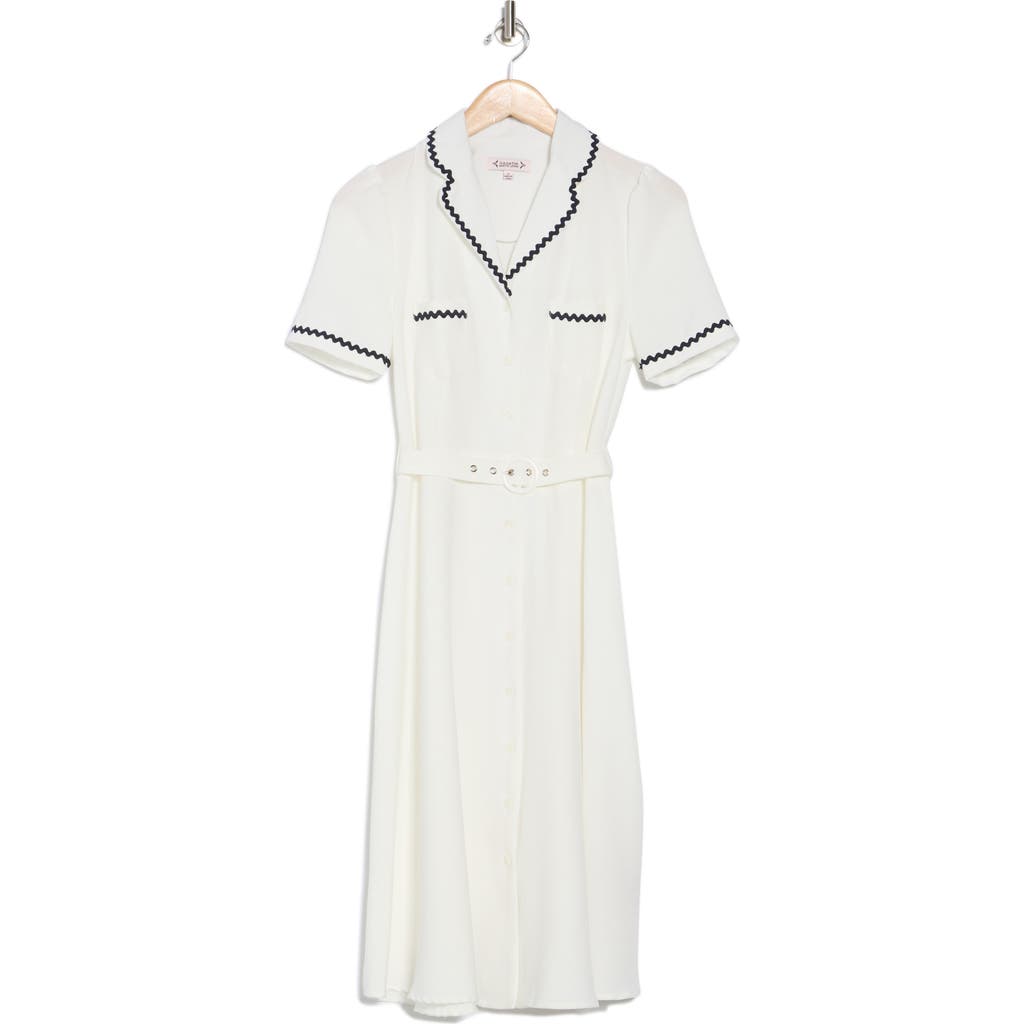 Nanette Lepore Midi Dress In Ivory/nanette Navy