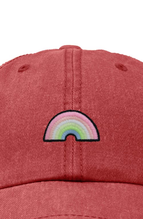 Dalix Rainbow Hat In Washed Red