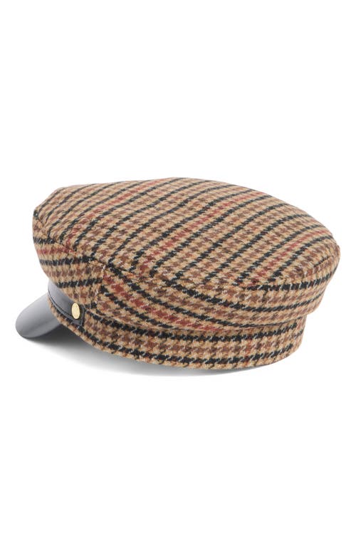 Bcbg Houndstooth Skipper Cap In Brown
