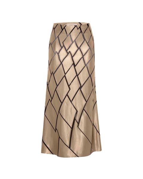 Theia Retro Burnout Maxi Skirt
