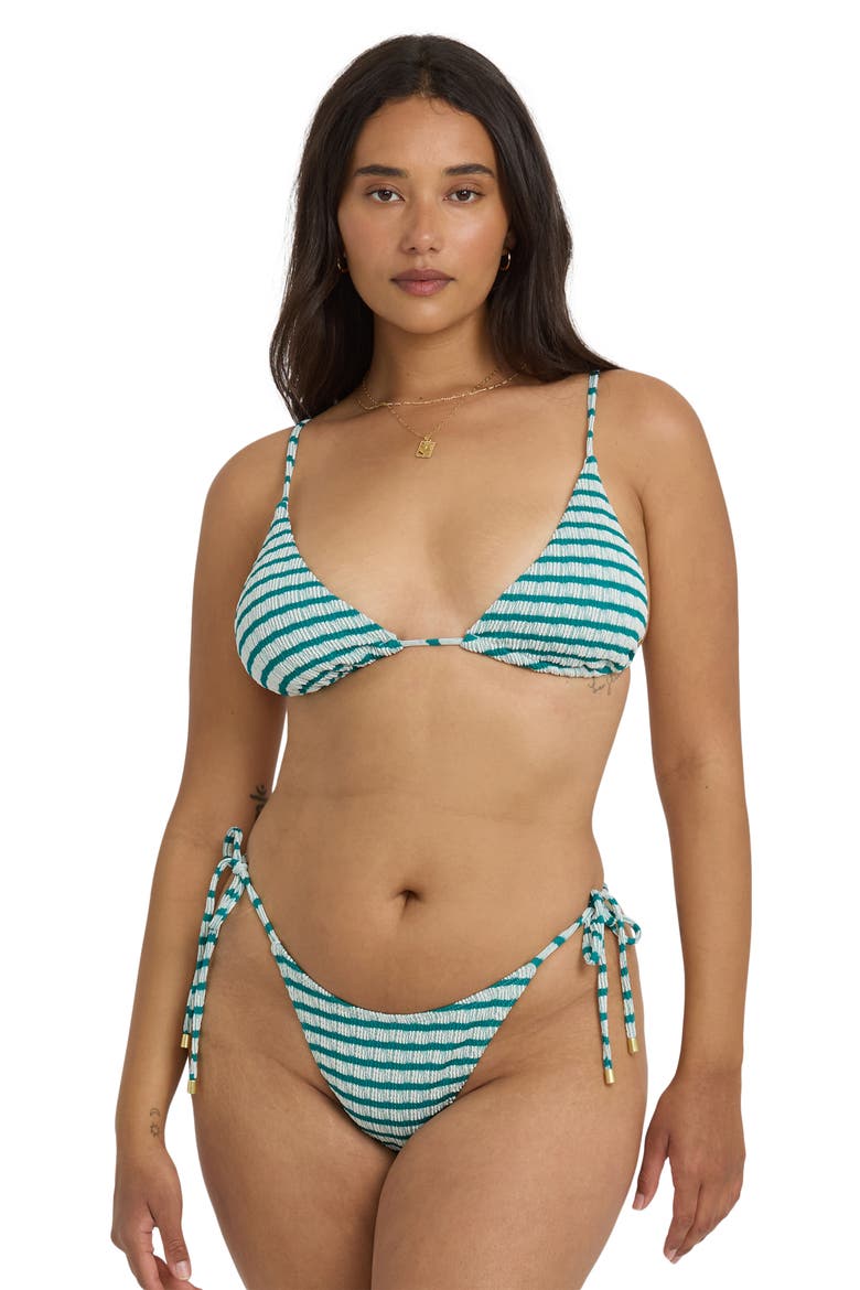 Wavey Daze Slider Triangle Bikini Top, Alternate, color, DEEP SEA