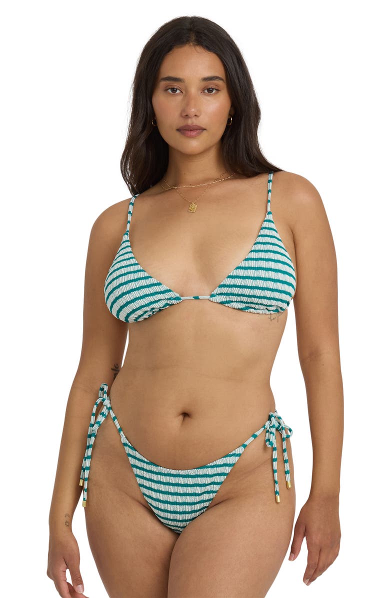 Billabong Wavey Daze Slider Triangle Bikini Top, Alternate, color, Deep Sea