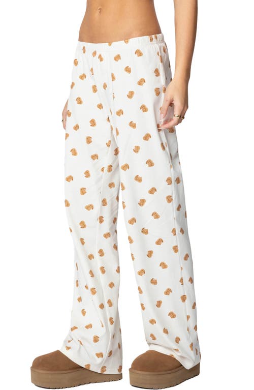 Edikted Cottontail Stretch Cotton Lounge Pants In White