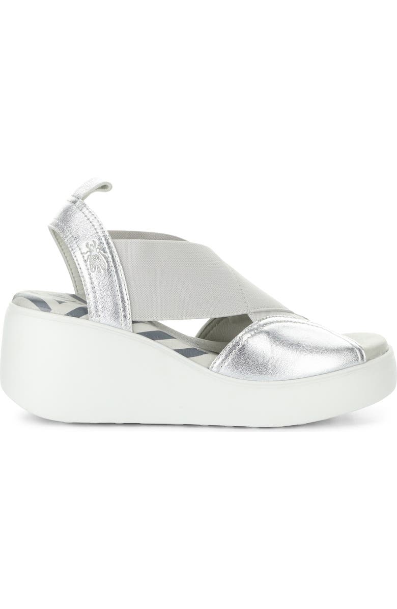 Fly London Daif Platform Wedge Sandal, Alternate, color, 003 Silver
