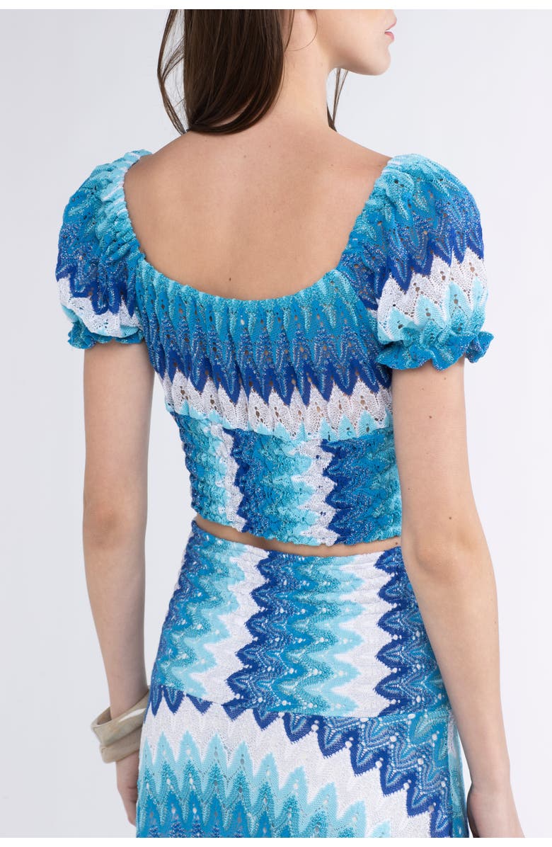 Sunday St. Tropez Kia Knit Cover-Up Crop Top, Alternate, color, Blue