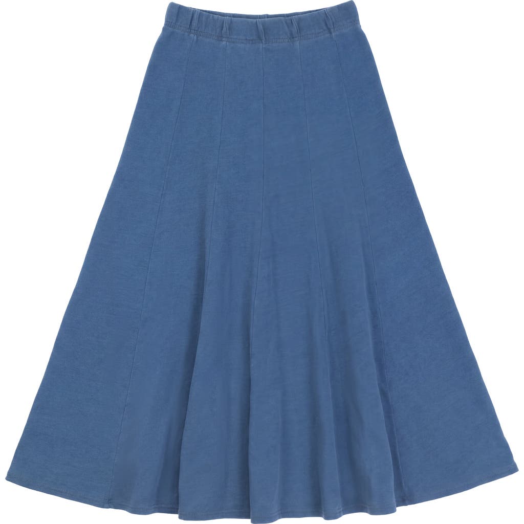 FYI Denim Terry Vertical Panel Elastic Waist Midi Skirt at Nordstrom, Size Medium