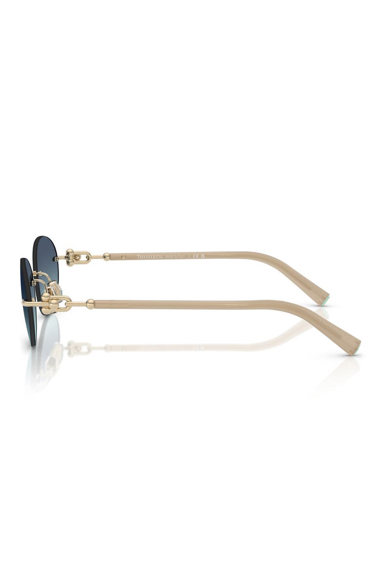 56mm Gradient Oval Sunglasses, Alternate, color, PALE GOLD/ AZURE GRADIENT BLUE