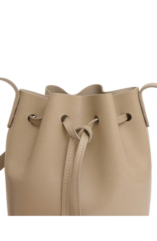 Mansur Gavriel Mini Soft Leather Bucket Bag In Warm Grey