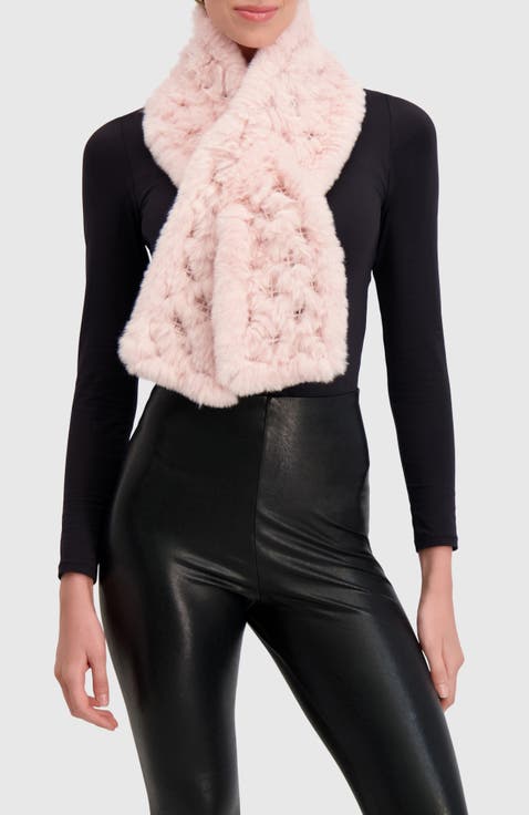 Fur-Free Rex Rabbit (Faux Fur) Knit Pull-Through Scarf