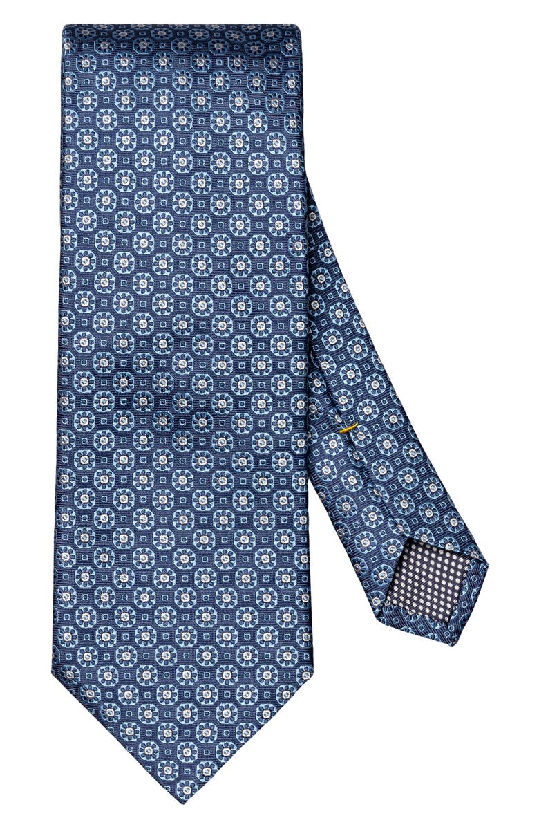 Eton Medallion Silk Tie, Main, color, Navy