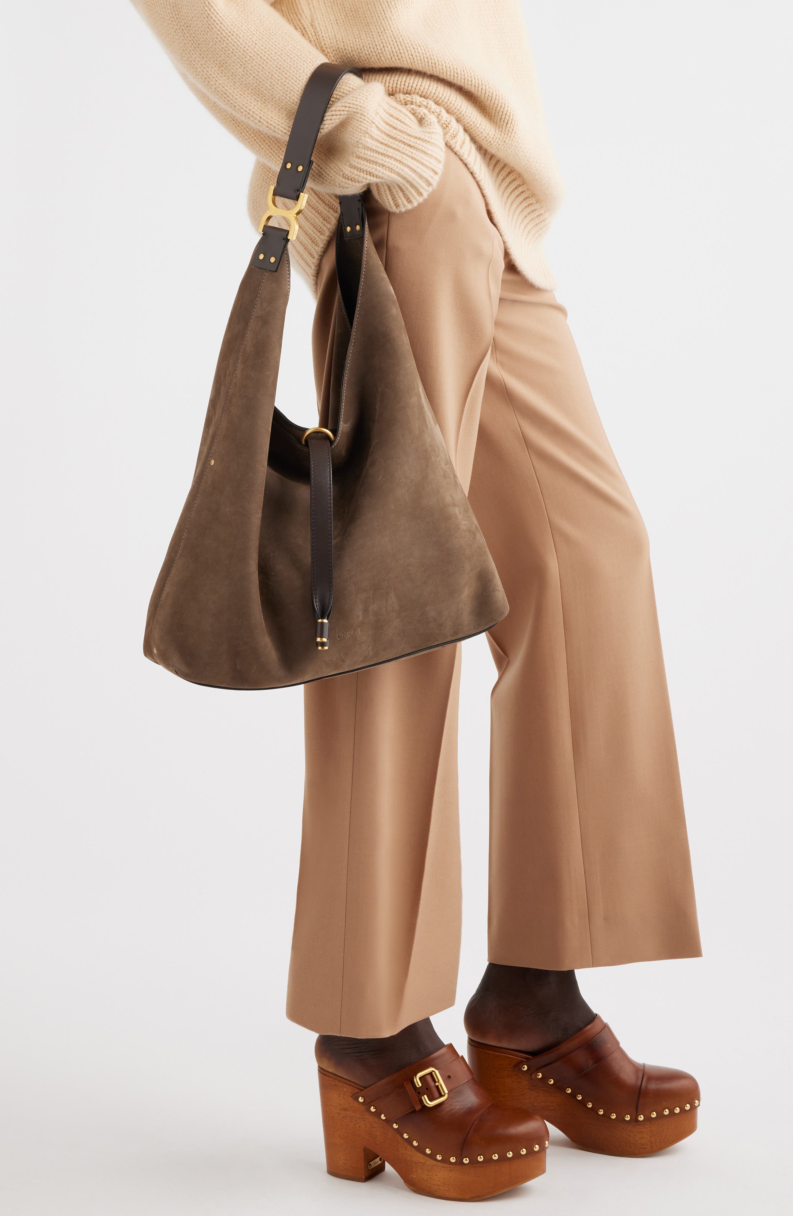 Chloé Marcie Suede Hobo Bag, Alternate, color, 