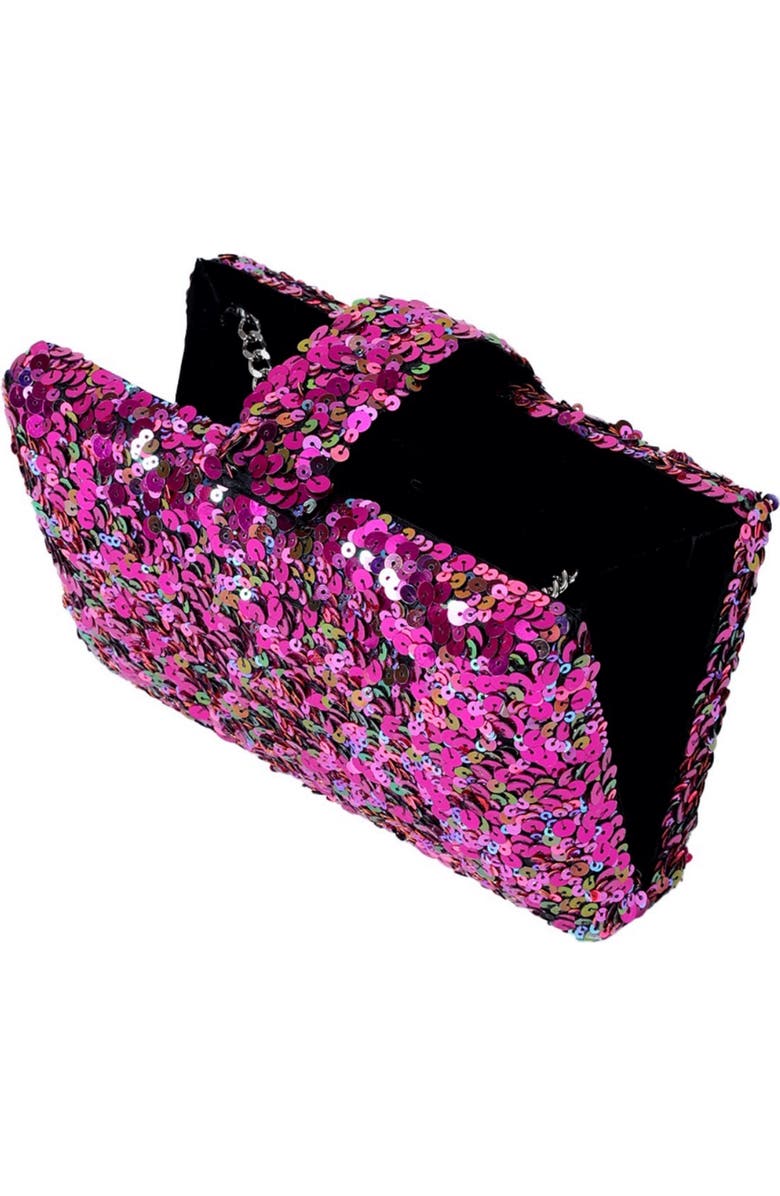 Simitri Classic Sequin Kitsch Clutch, Alternate, color, Radiant Rani
